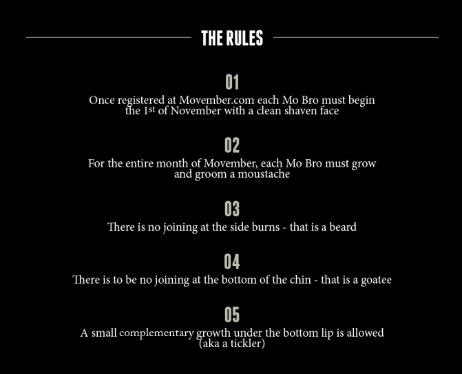 rules of movember