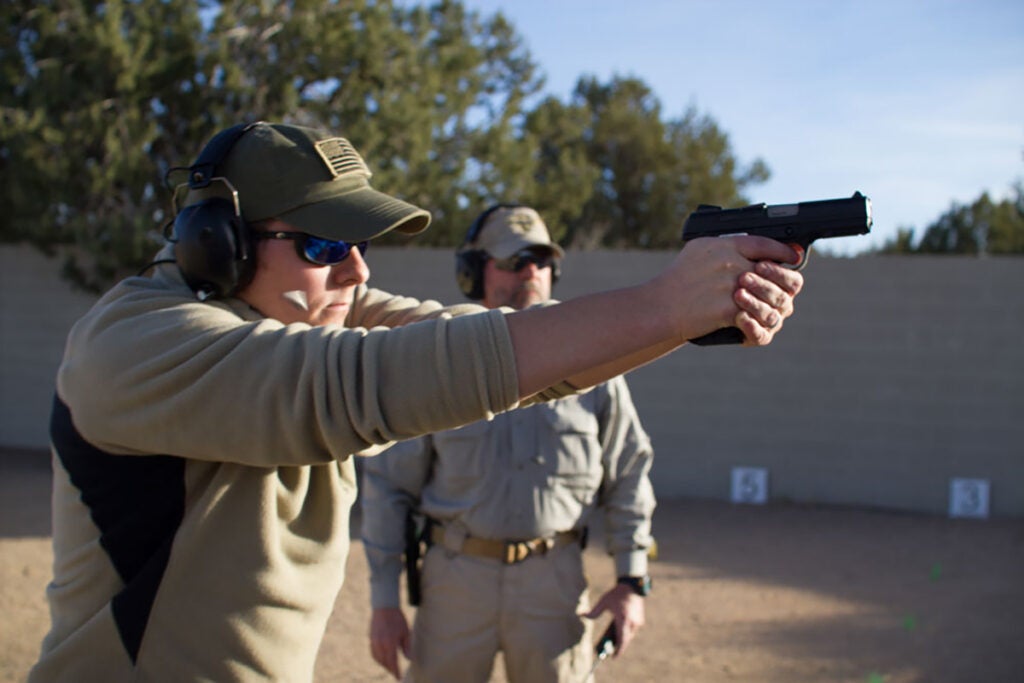 shooting 9mm pistol show clear