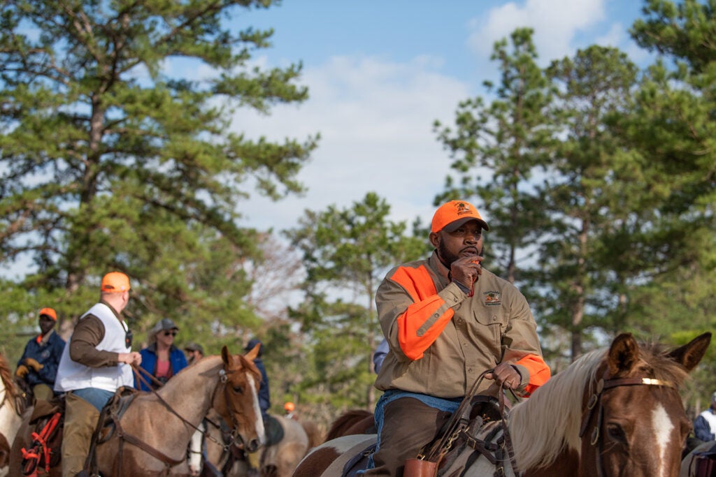 James “Spoodie” Dunbar on horseback.