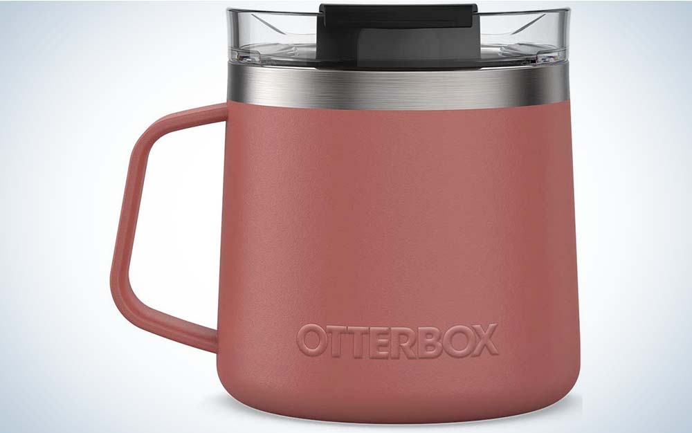 A red best camping mug