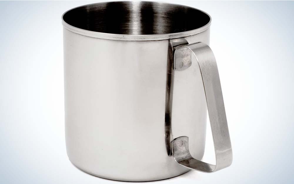 A silver best camping mug