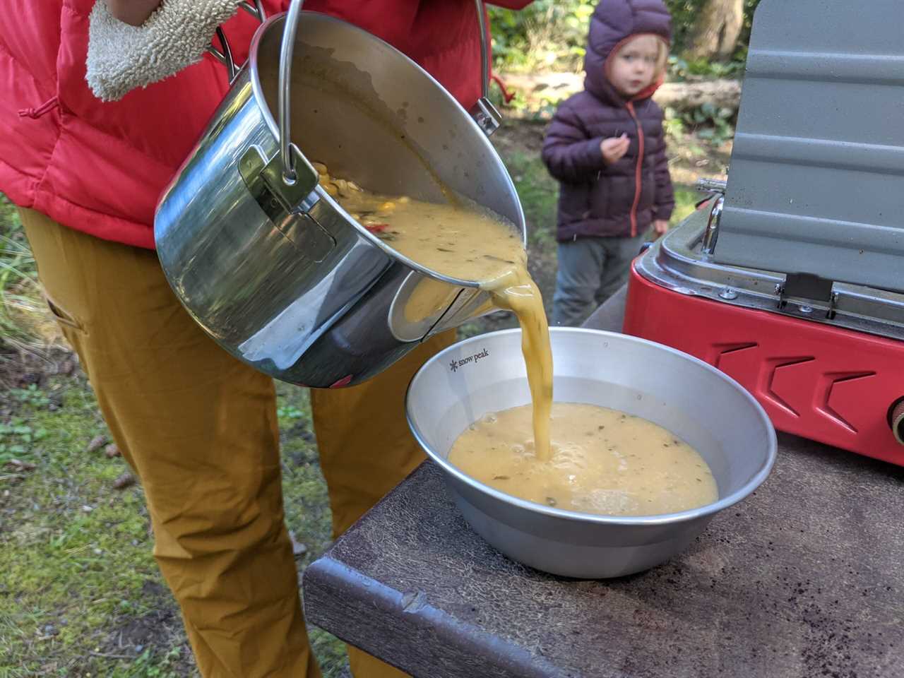 Making a camp meal.