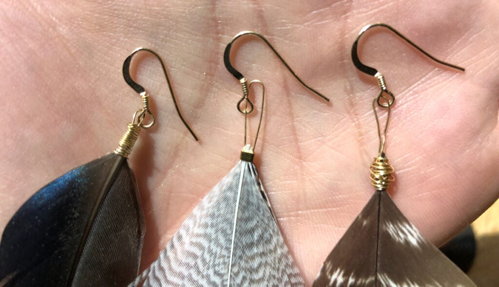 Turkey Feather Earrings