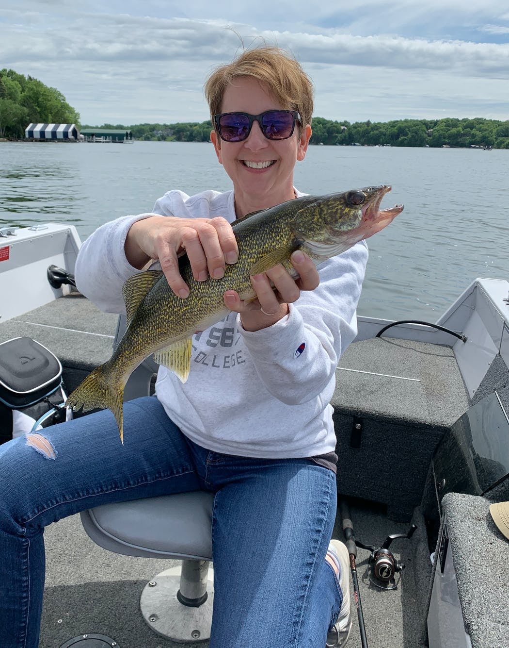 The walleye caught on the same crawler harness as the muskie.