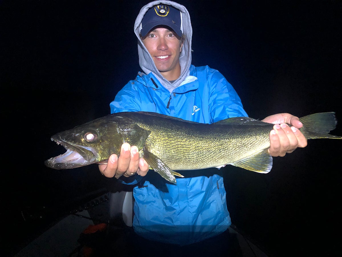 Wisconsin angler walleye fishing.