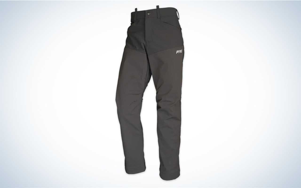 The PYKE Dakota Brush pants are DWR treated.