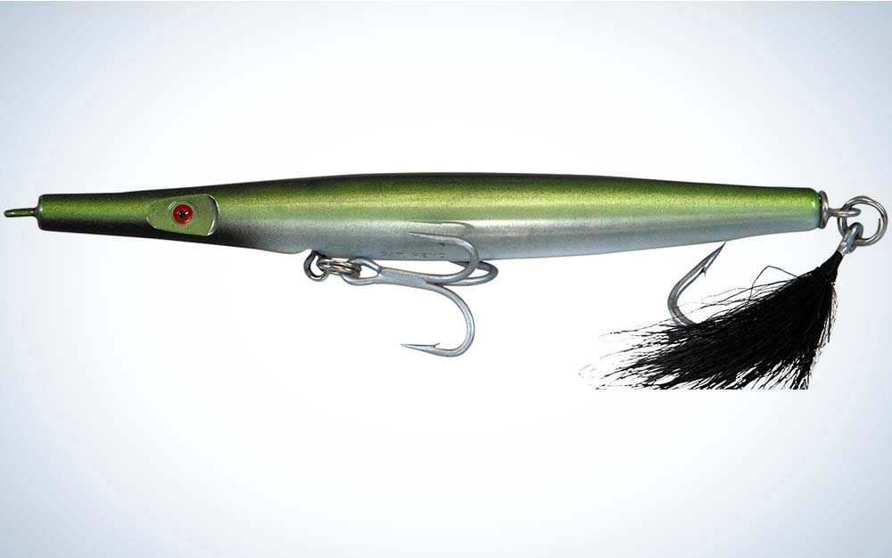 A green best striped bass lure