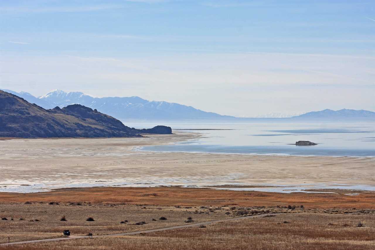 The receding Great Salt Lake.