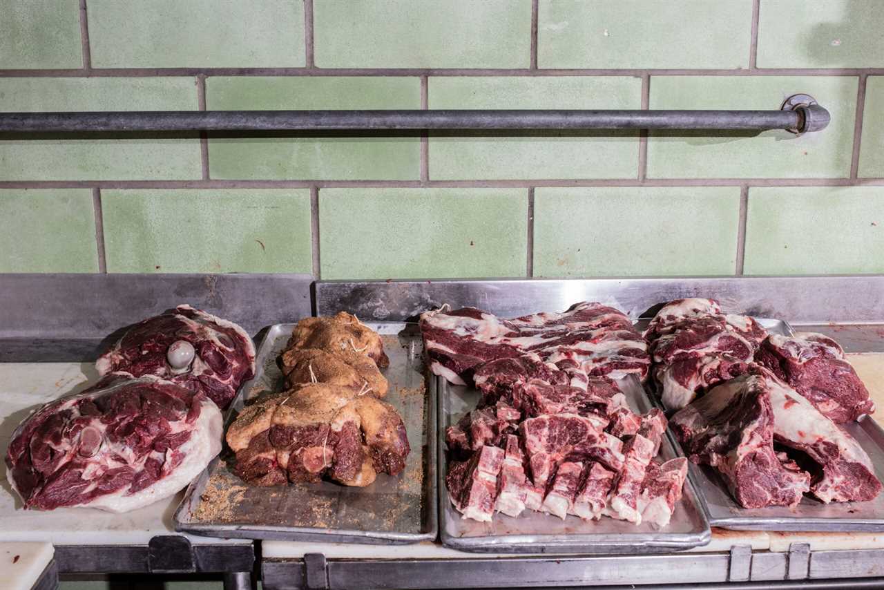 Black bear cuts at a butcher shop in New Jersey.