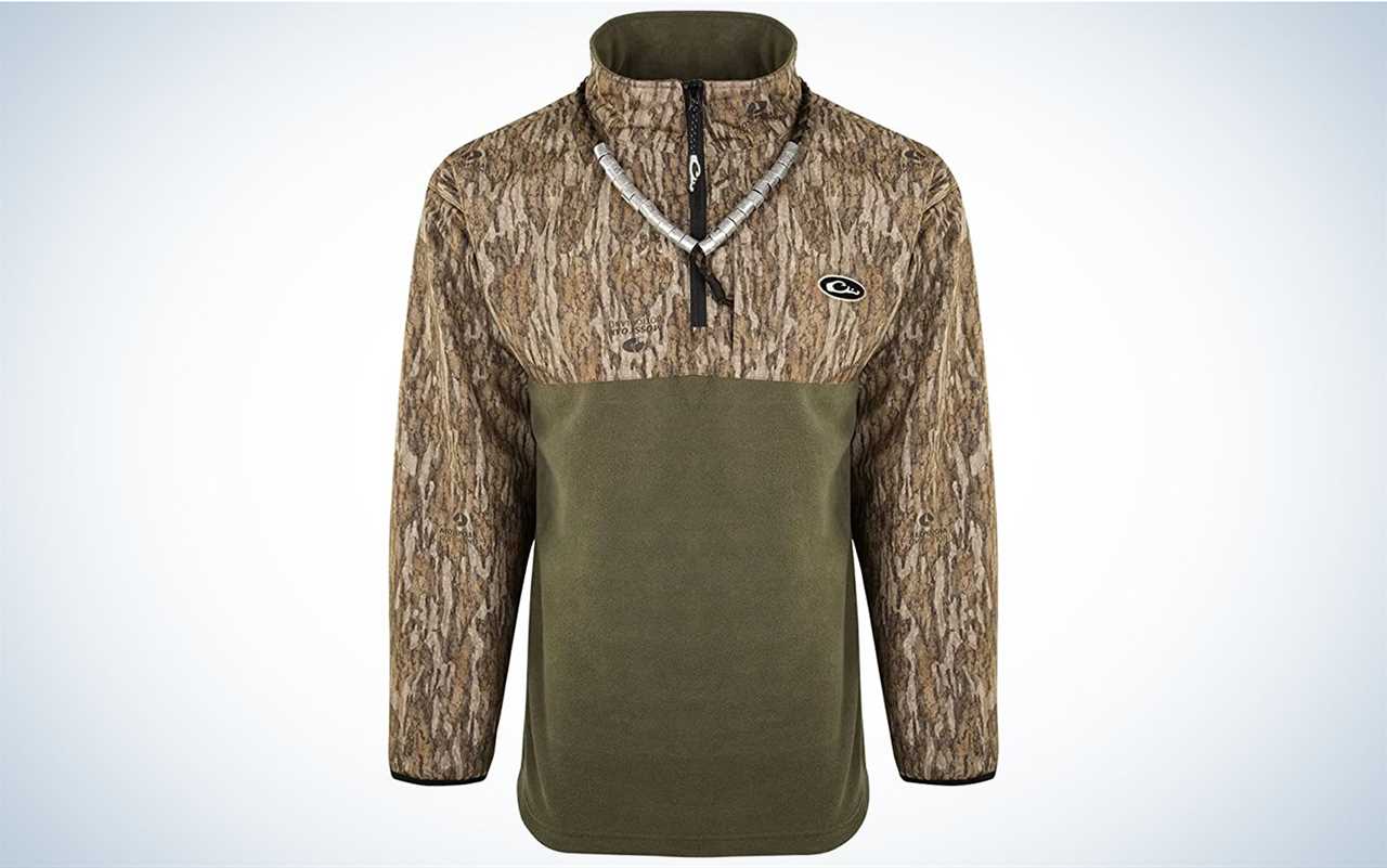 The Drake ¼ Zip Refuge Eqwader Jacket is the best duck hunting jacket for mid season.