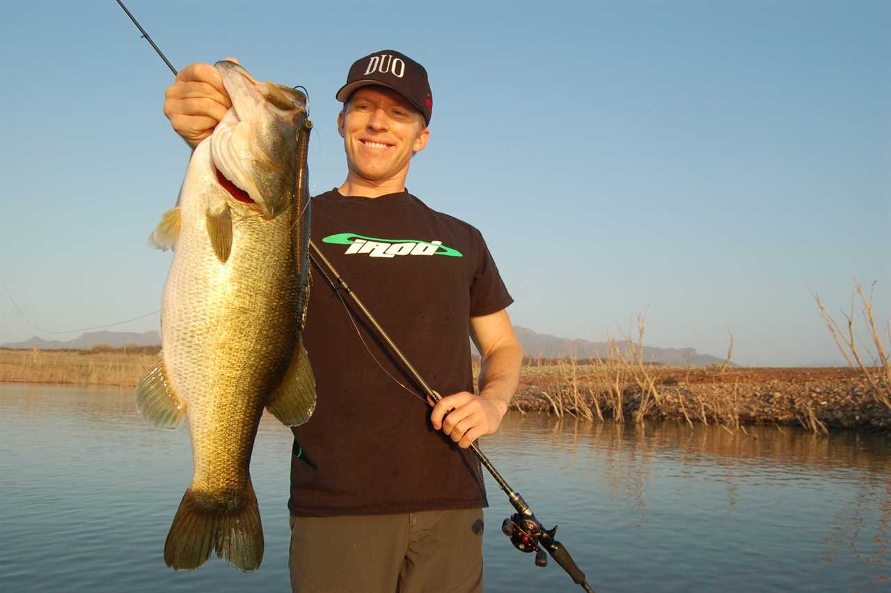 Bass caught with a Senko soft plastic worm