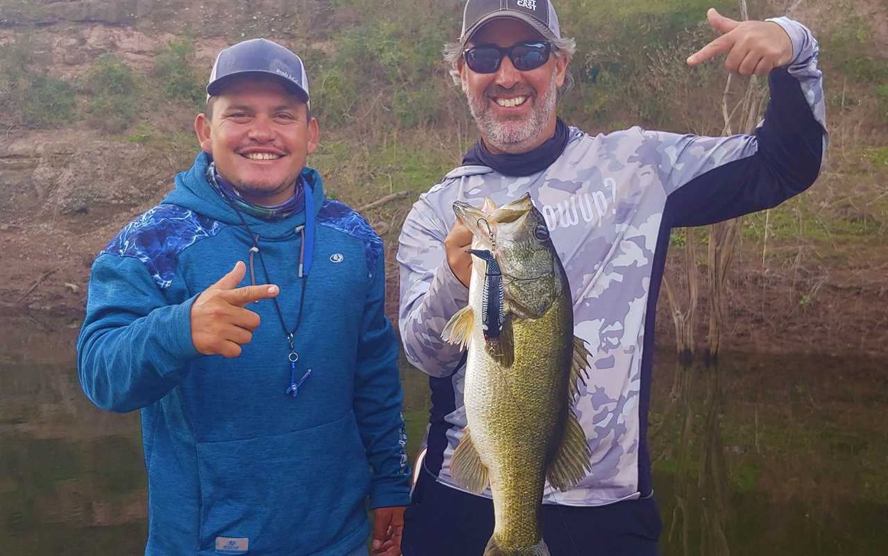 The author with a giant caught on a whopper plopper in Mexico.