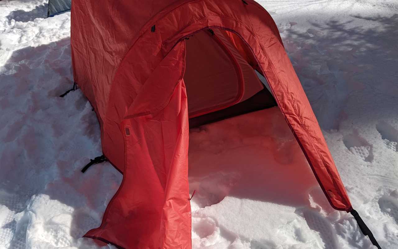 The Alps Mountaineering Tasmanian has massive vestibules, handy for storing winter gear.