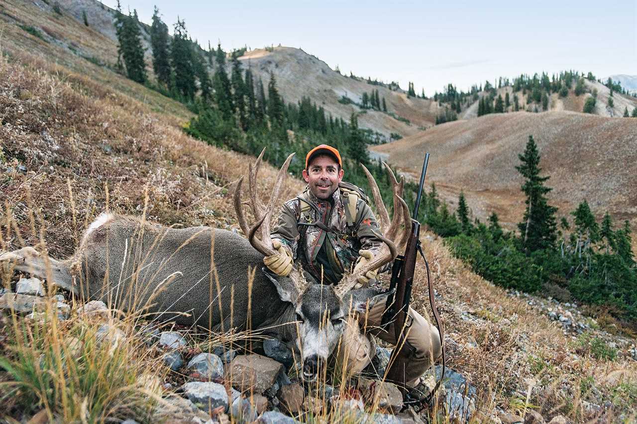 hunter with large deer