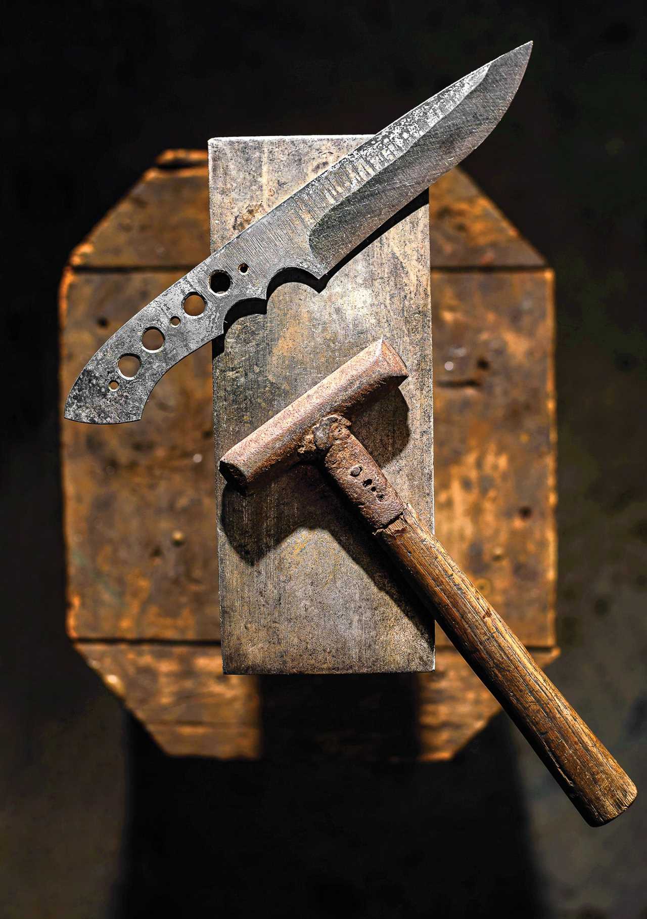 An FS1 Combat knife being made in a Portland shop.