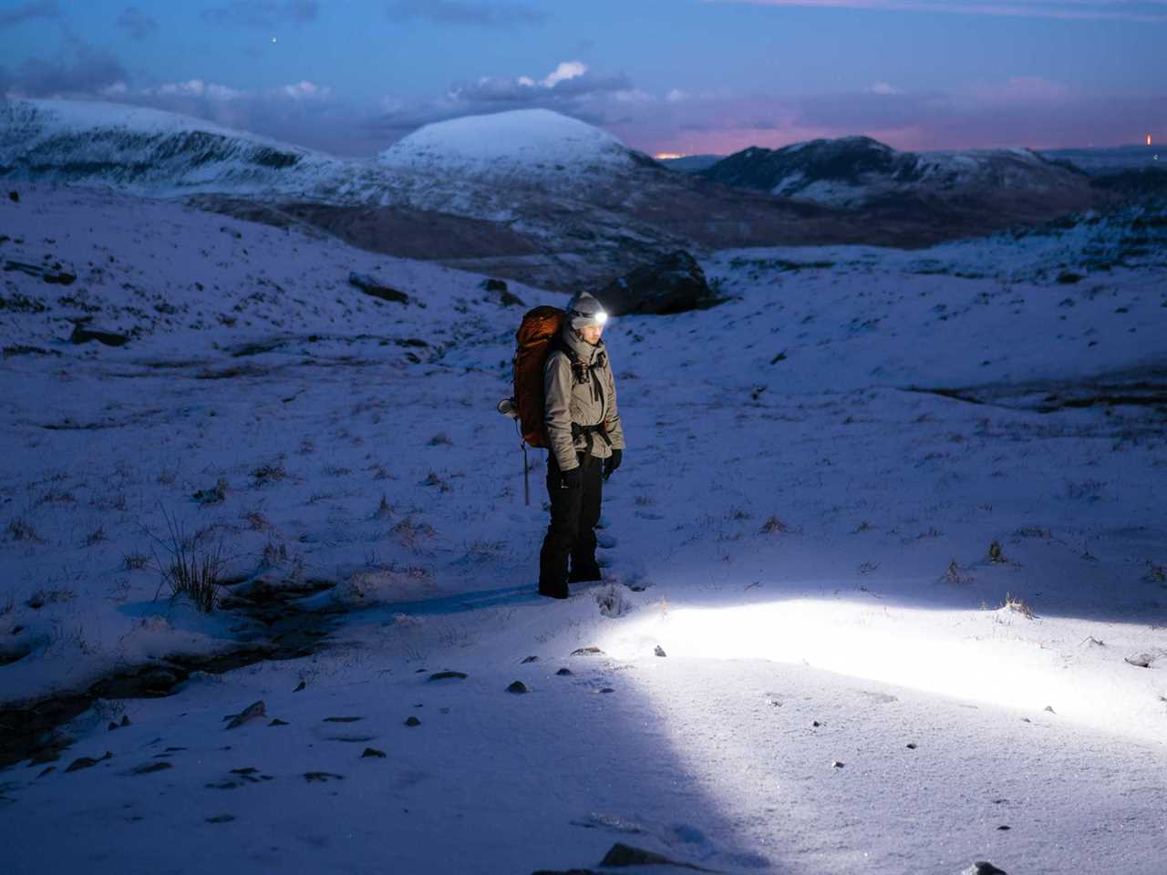 Person wearing the best headlamp at night