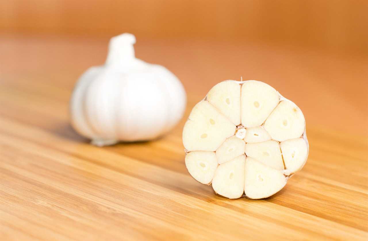 garlic bulb cut in half