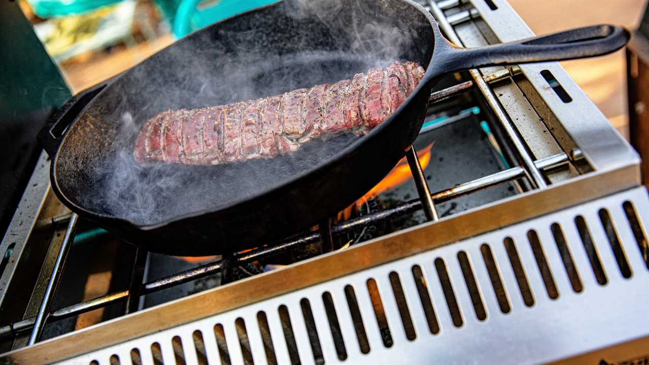 venison in frying pan