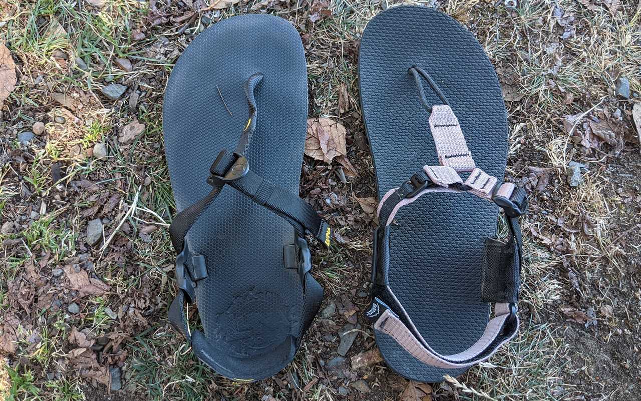 You canât go wrong when choosing between the Bedrock Cairn Adventure Sandals (right) and Luna Middle Bear Sandals (left).