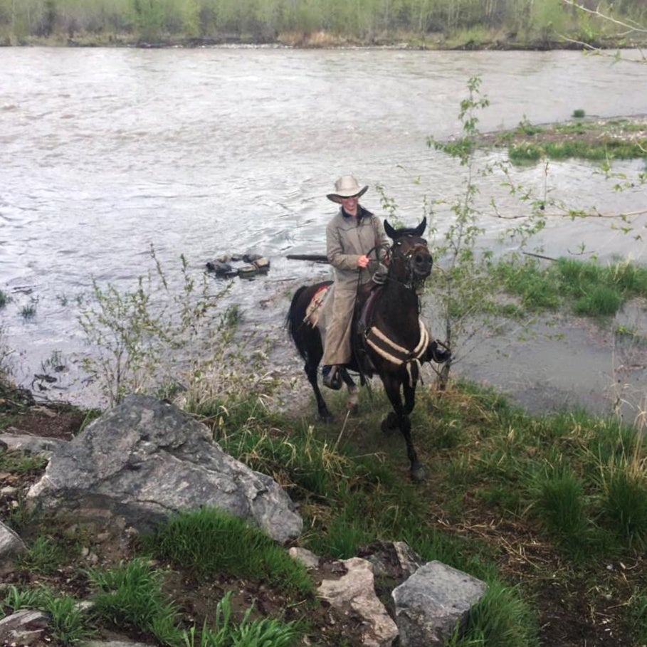 Sherri Renck riding horse