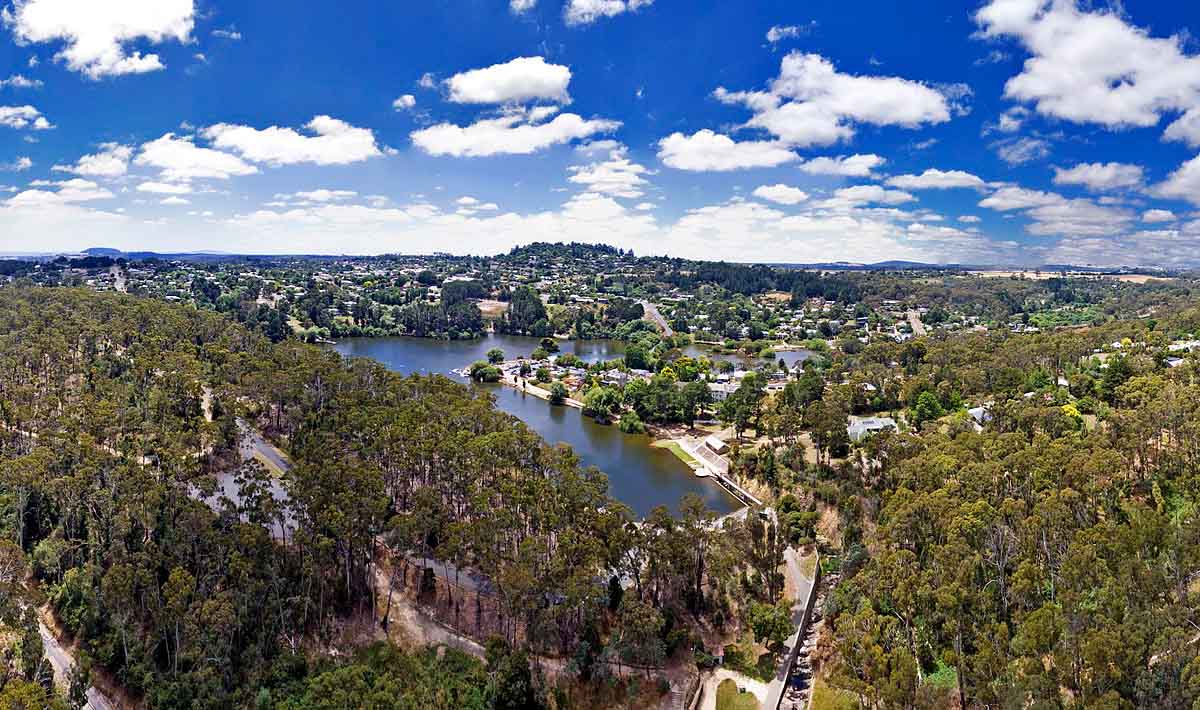Daylesford and Daylesford Lake from above