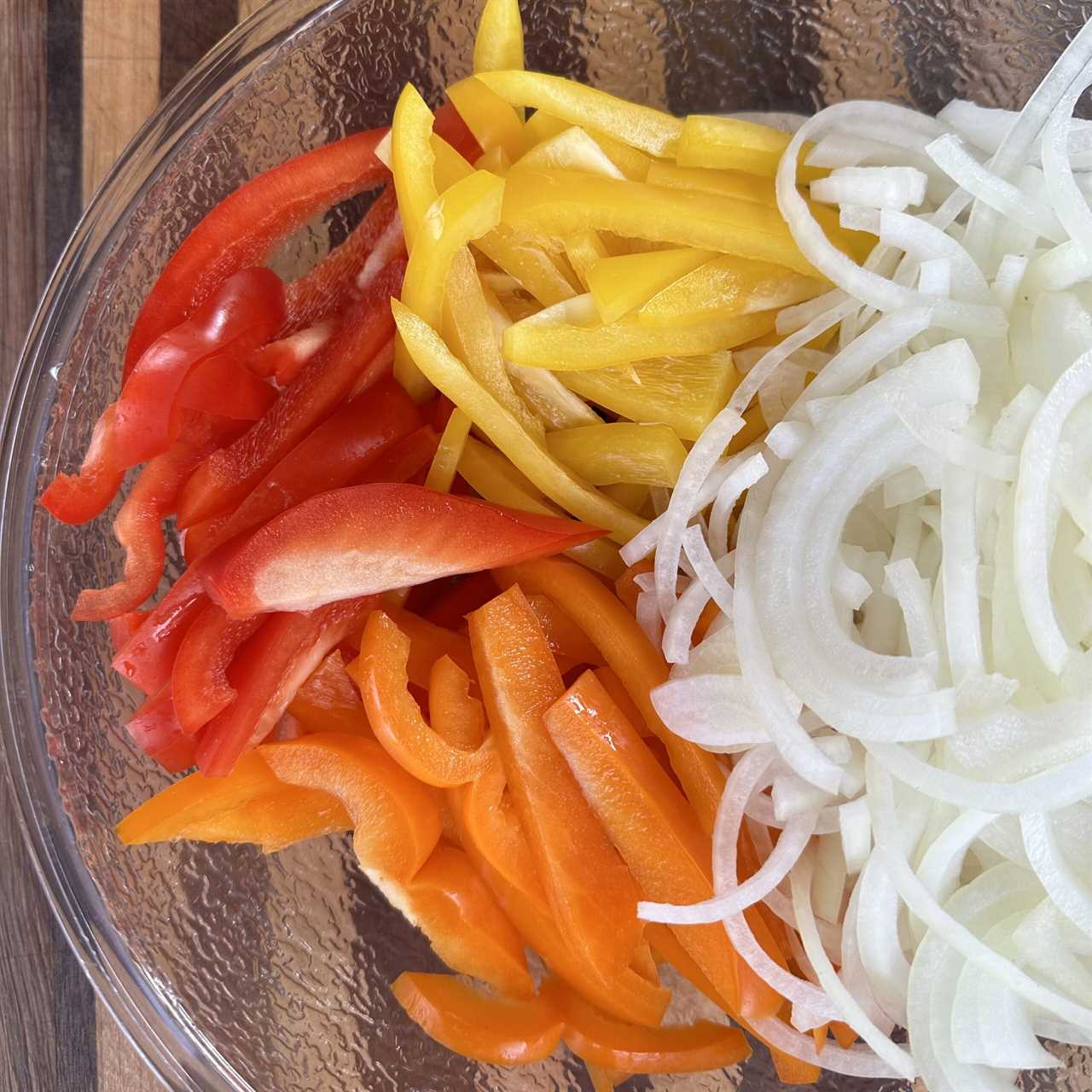 Sliced fajita veggies