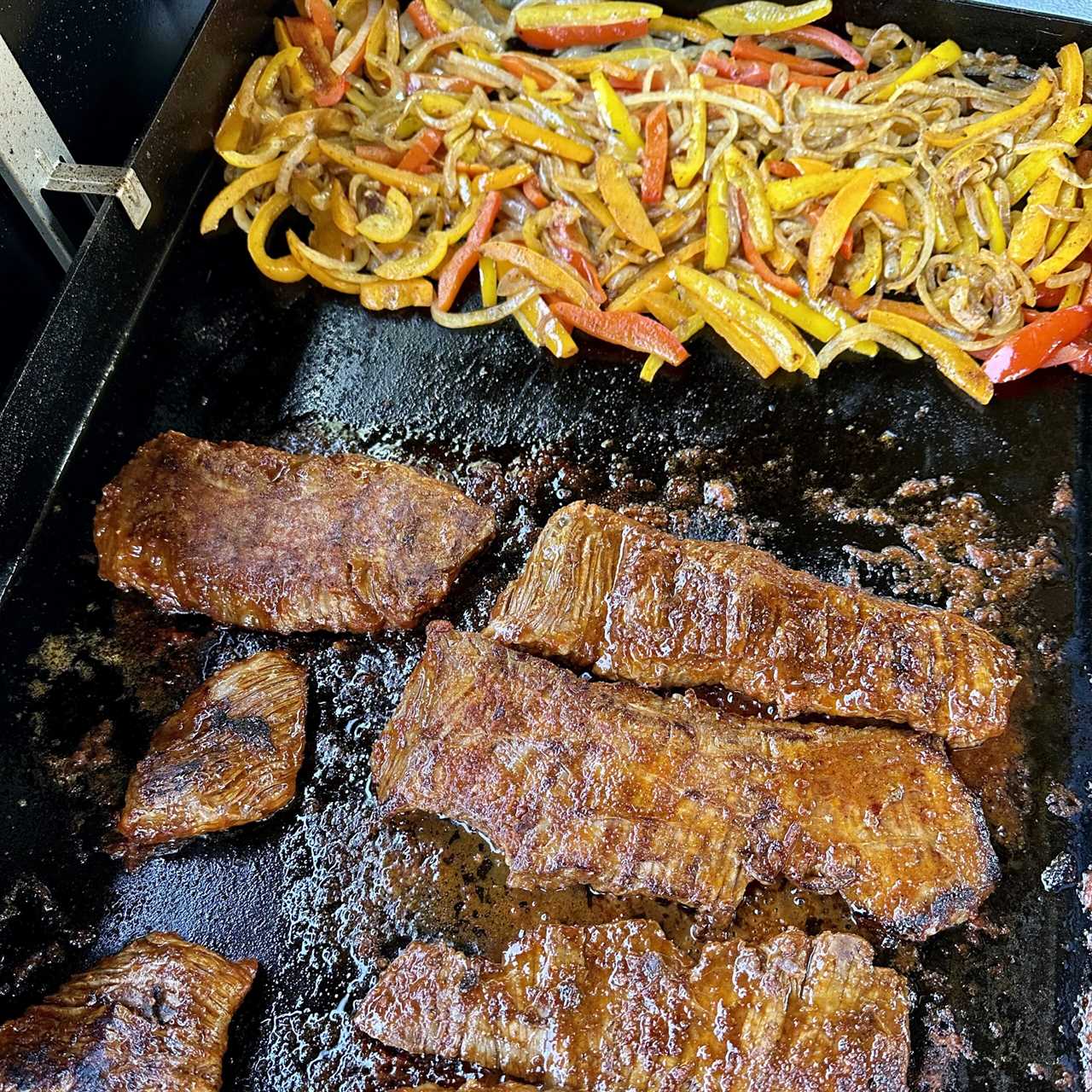 Fajita's on the griddle