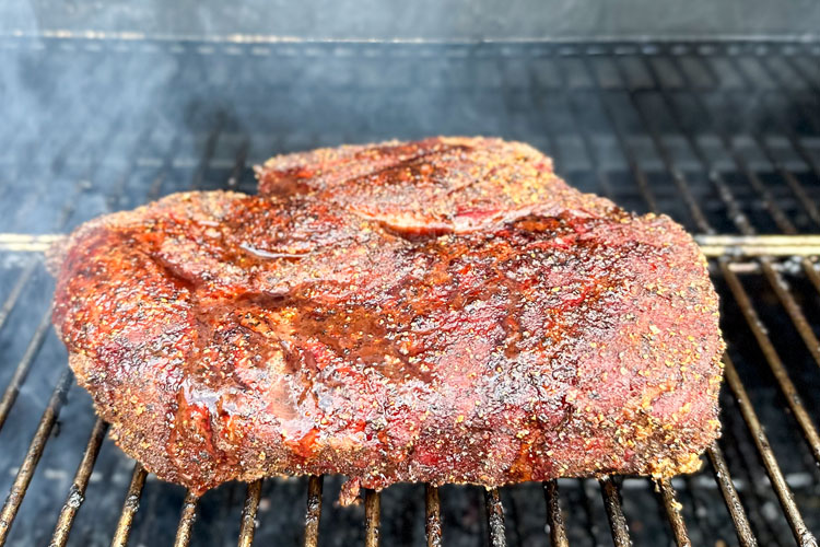 chuck roast half way through cooking