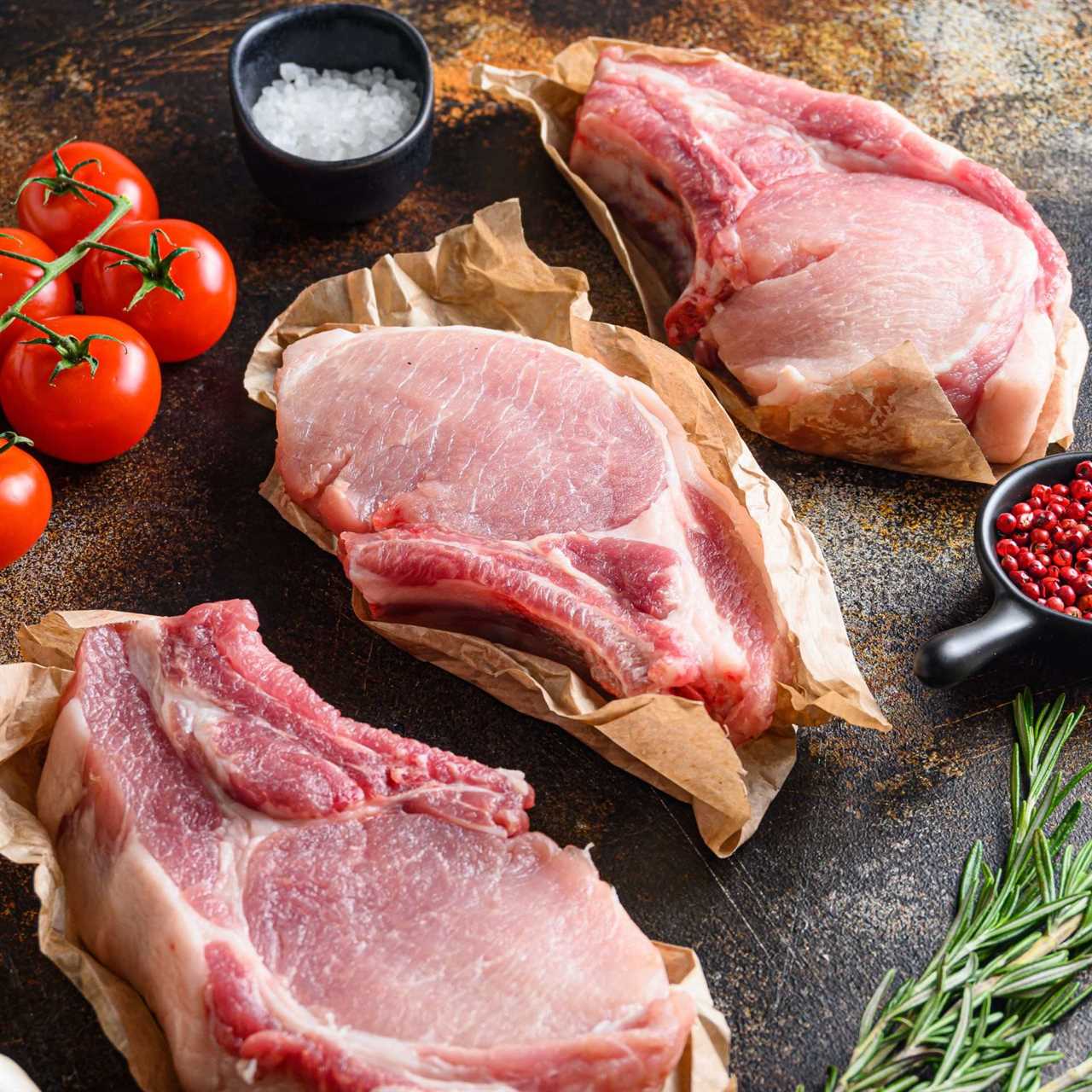 Raw pork chops