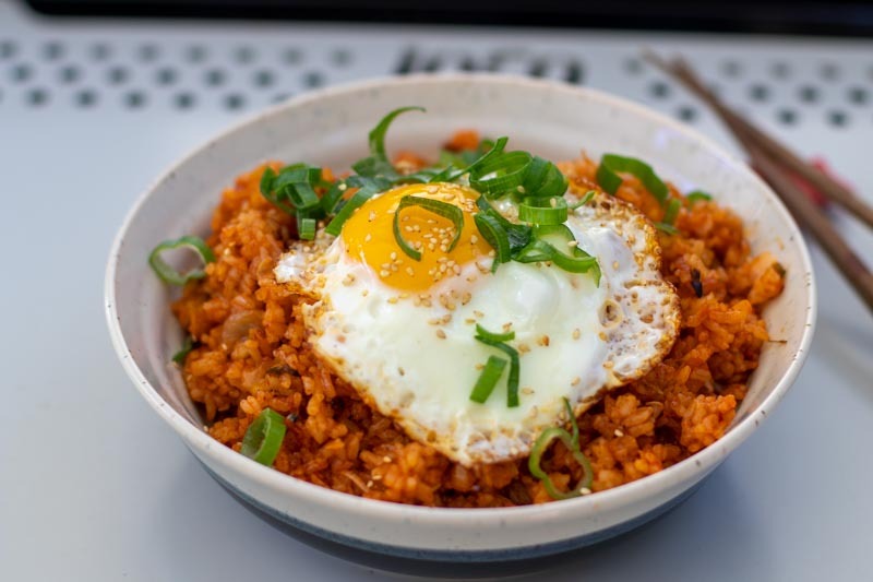 Kimchi Fried Rice on the LoCo Griddle