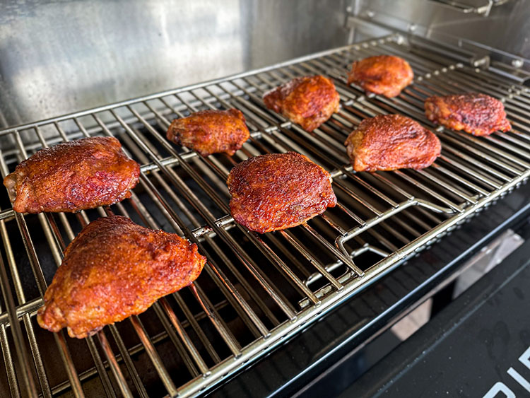 chicken thighs in the pellet grill