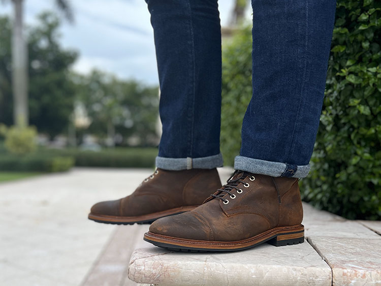 Rust Waxy Leather Boots From Parkhurst