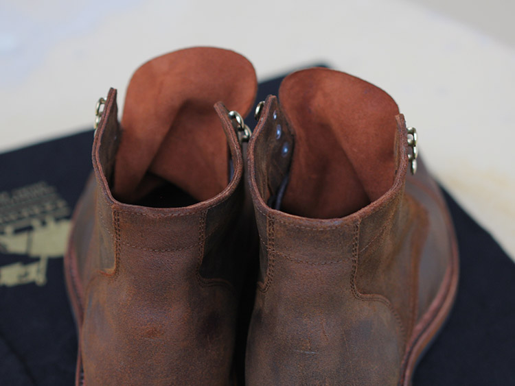 Picture Of Inside of Rihcmond Boots Rust Waxy Leather