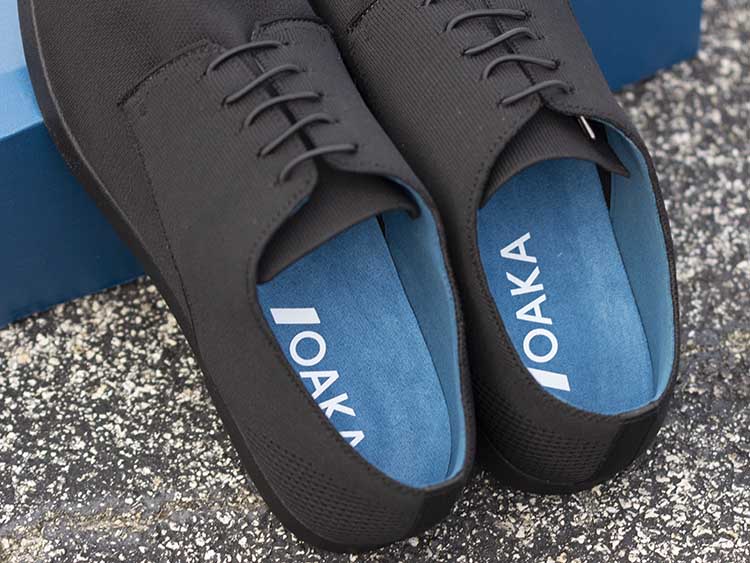 Blue Fabric Lining Interior of OAKA Shoes