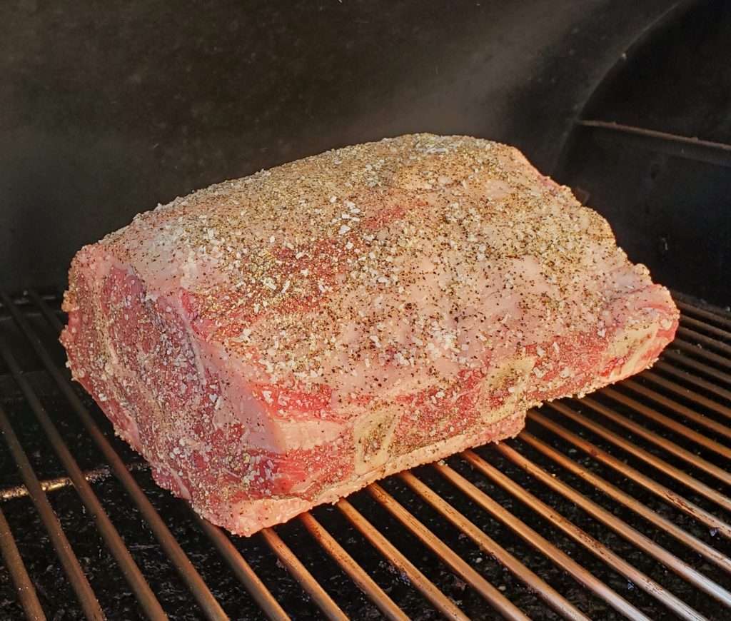 seasoned-prime-rib-on-pellet-grill