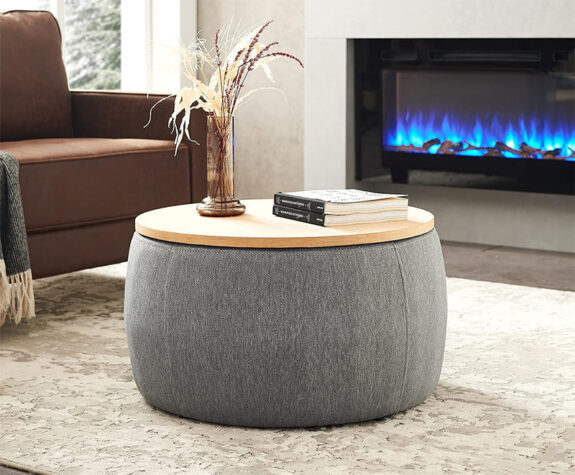 Kakotito Modern Round Storage Ottoman