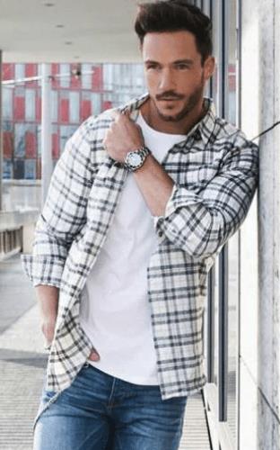 Summer Flannel outfit in cool white color