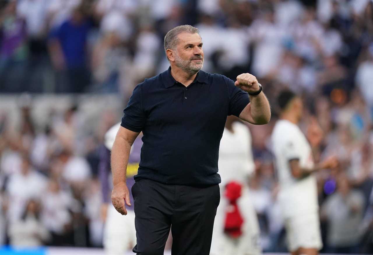 Tottenham Hotspur manager Ange Postecoglou gestures after the Premier League match at the Tottenham Hotspur Stadium, London. Picture date: Saturday August 19, 2023. (Photo by John Walton/PA Images via Getty Images)