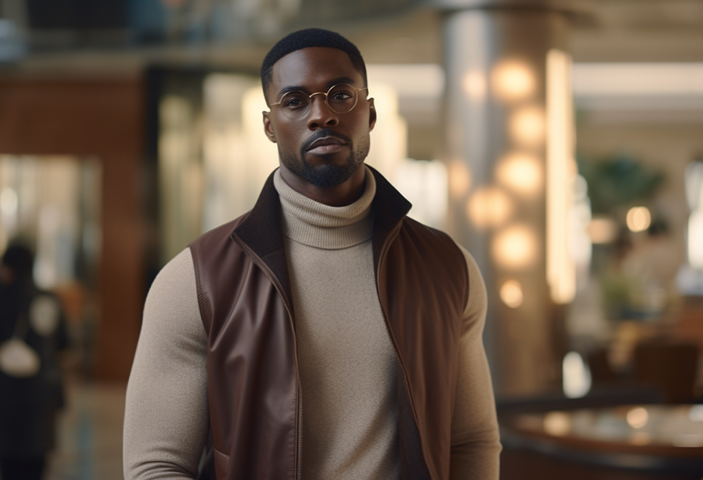 black man in turtleneck