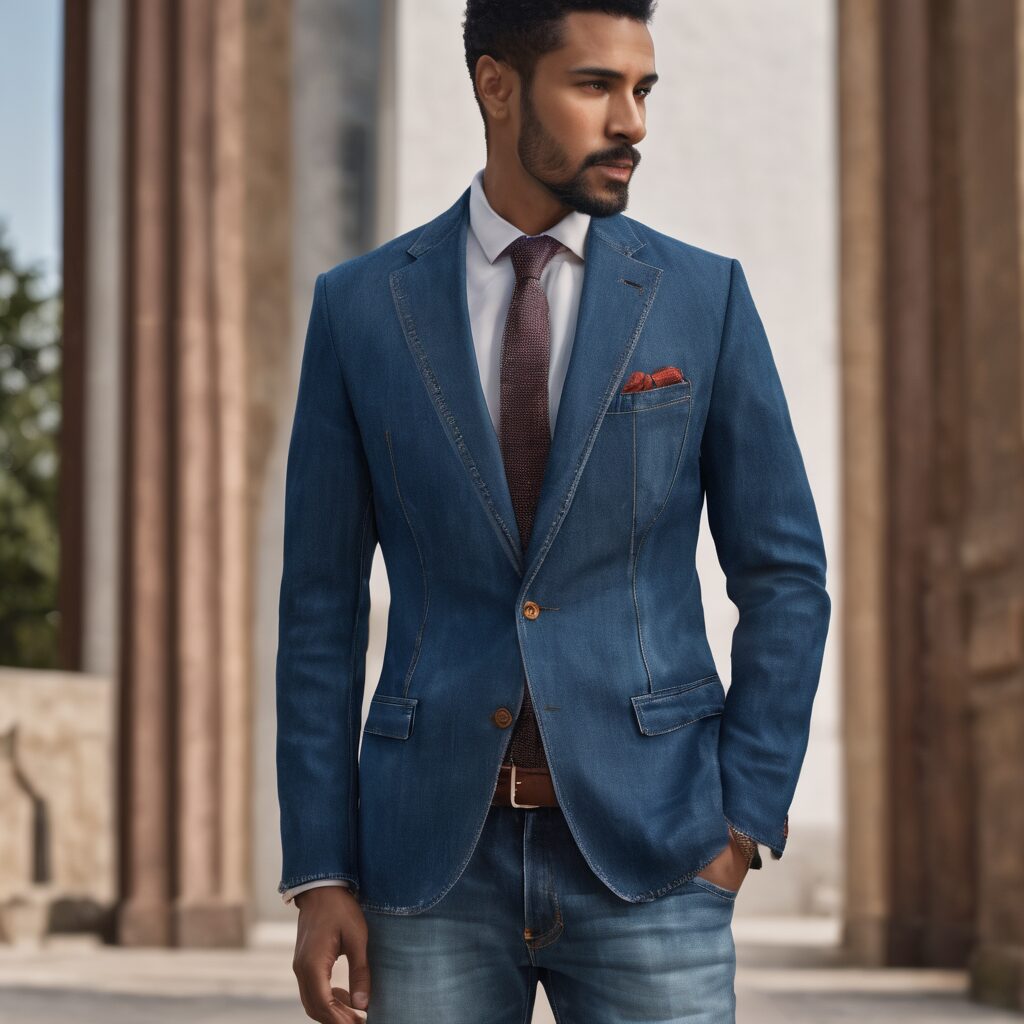 man in denim suit