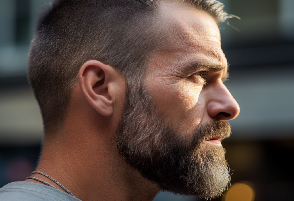 man with trimmed sides