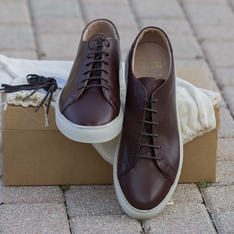 Coast Sneakers in Tobacco Calf with Shoe Box