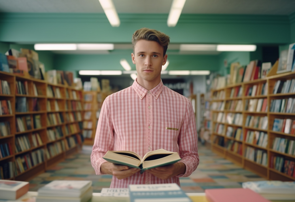 Man in pink shirt 