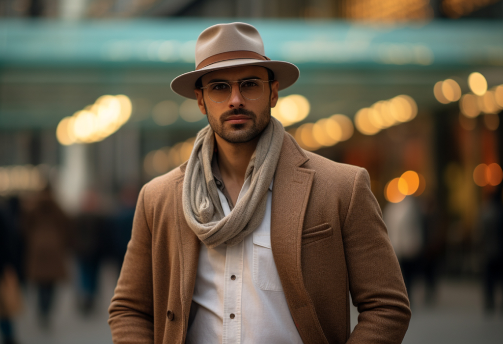 short man wearing accessories to appear taller