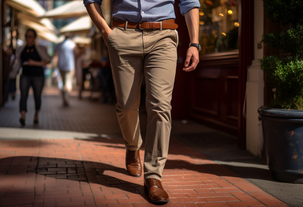 short man wearing pants to appear taller