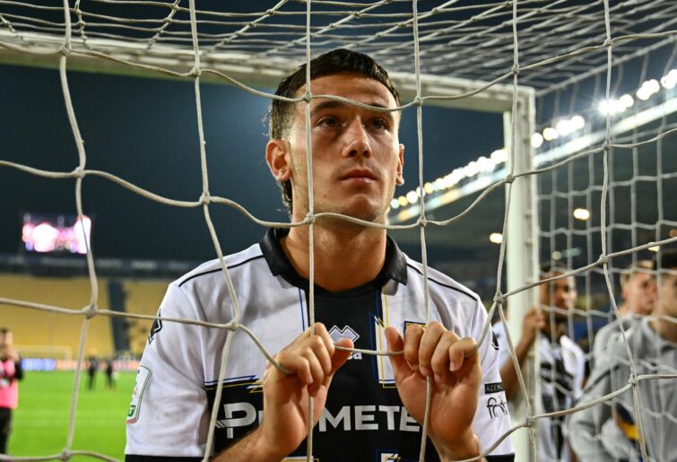 Alessandro Circati looks on after the Serie B Playoffs match between Parma and Cagliari Calcio on June 03, 2023 in Parma, Italy. (Photo by Andrea Cantini/Parma Calcio 1913/Parma Calcio 1913 via Getty Images)