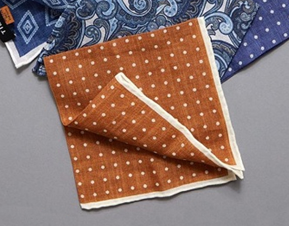 Tie Bar Bali Dots Burnt Orange Pocket Square