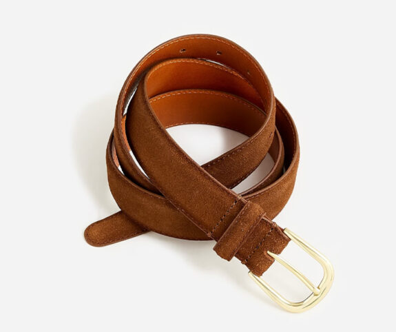 J. Crew Italian Suede Belt in "Snuff"