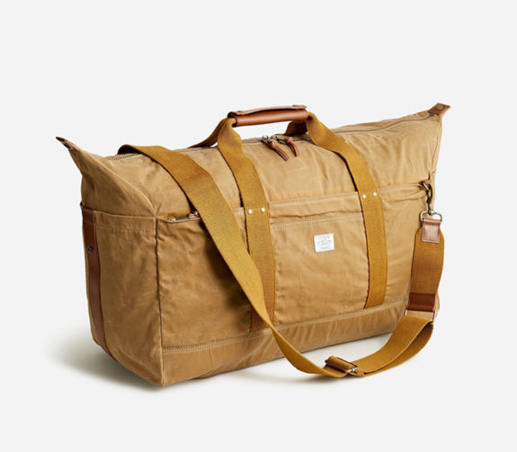 Waxed-canvas duffel bag