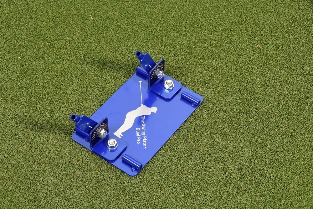 The Golf Swing Plate Dual with Pro Training Bundle (2 Alignment Sticks  Extension Pole) - Golf Swing Plane Training Aid - InTheHoleGolf